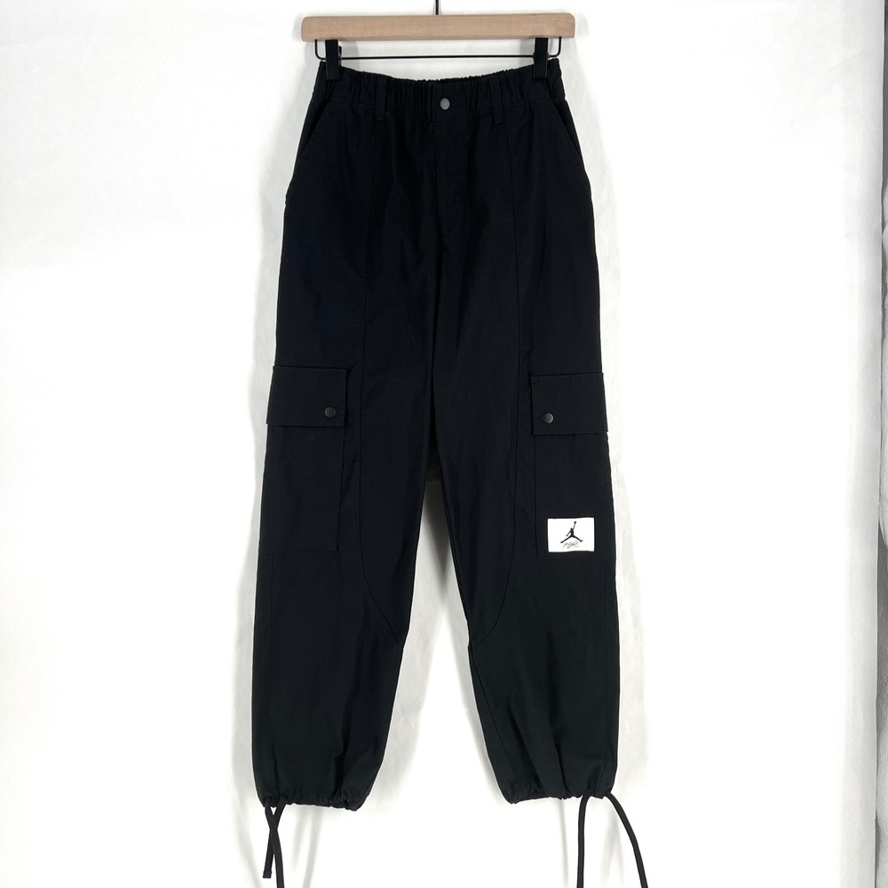Nike Air Jordan Cargo Pants Womens XS Black Cotton Loose Fit‎ High Rise Outdoor